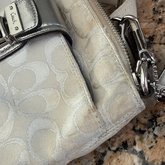 Coach Silver and Cream Crossbody Bag - Picture 10 of 10